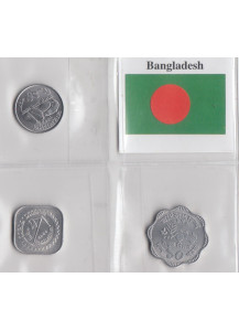BANGLADESH Serietta 3 monete Fior di Conio Anni misti